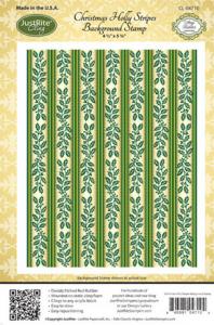 Justrite Christmas Holly Stripes Background Stamp