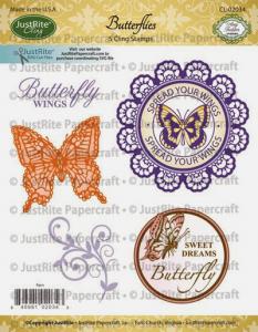 Justrite Butterflies Mini Cling Stamps