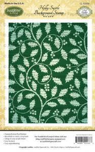 Justrite Holly Swirls Cling Background Stamp