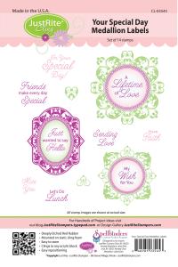 Justrite Your Speical Day Medallion Labels Cling Stamp Set