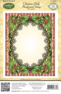 Justrite Christmas Holly Background Cling Stamp Set