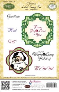 Justrite Christmas Labels Twenty Two Cling Stamp Set