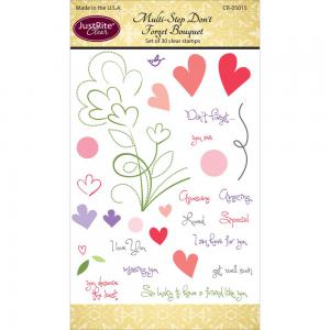 Justrite Multi-Step Don't Forget Bouquet Clear Stamp Set