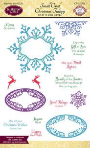 Justrite Small Oval Christmas Tidings Clear Stamp Set