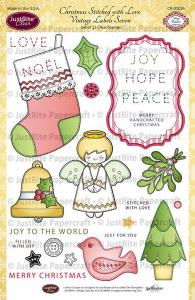Justrite Christmas Stitched with Love Clear Stamp