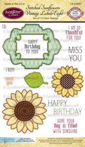 Justrite Stitched Sunflowers Vintage Labels Eight Stamps