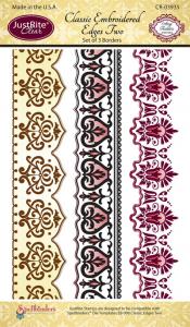 Justrite Classic Embroidered Edges Two Clear Stamp Set