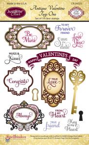 Justrite Antique Valentine Tags One Clear Stamp Set