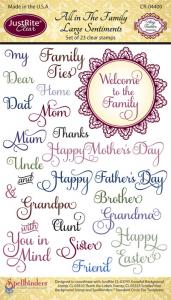 Justrite All in the Family Large Sentiments Clear Stamp Set