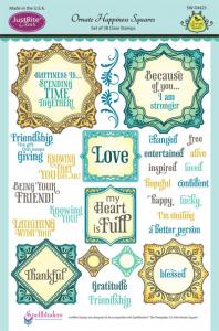 Justrite Ornate Happiness Squares Clear Stamp Set