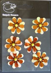 Sequin Flower Brads Assorted KNK123N