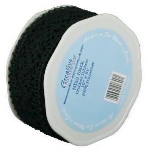 Crochet Ribbon Black 5yds 1.5