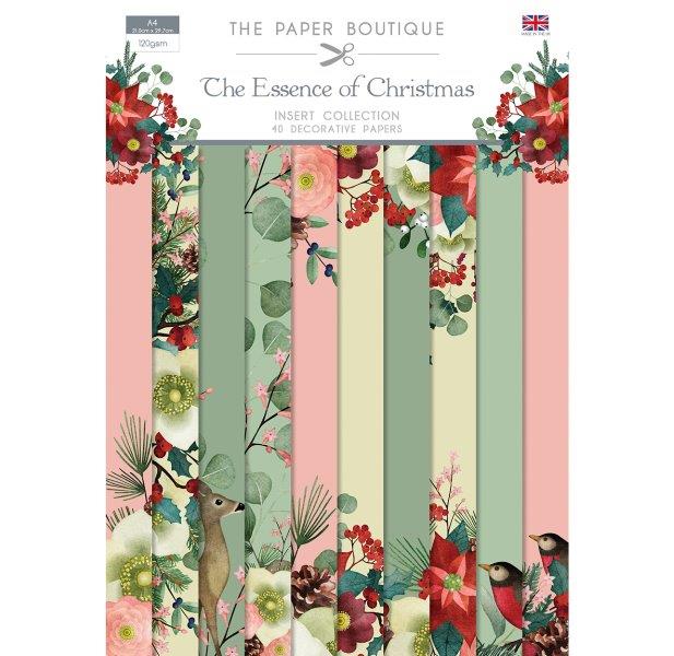 The Paper Boutique Essence of Christmas Insert Collection A4 40 Sheets 10 Designs 120gsm