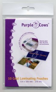 Purple Cow 10 cold Laminating pouches 114x164mm 270mic