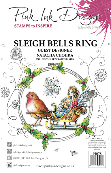 Pink Ink Designs Sleigh Bells Ring 6 in x 8 in Clear Stamp Set