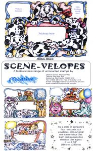 Scene-Velopes Animals - 4 Scene-Velope Stamps