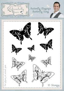 Sentimentally Yours Butterfly Elegance Butterfly Icons Clear Stamp Set