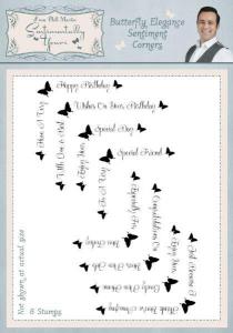 Sentimentally Yours Butterfly Elegance Sentiments Corners Clear Stamp Set