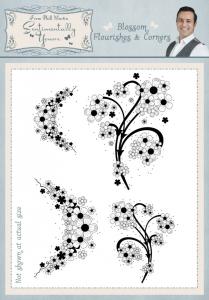 Sentimentally Yours Blossom Flourish & Corners Clear Stamp Set