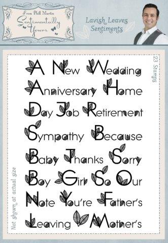 Sentimentally Yours Lavish Leaves Sentiments A5 Clear Stamp Set