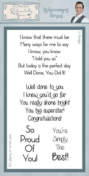 Sentimentally Yours Achievement Verses Clear Stamp Set