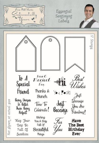 Sentimentally Yours Essential Sentiment Labels A5 Clear Stamp Set