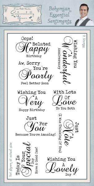Sentimentally Yours Bohemian Essential Sentiments DL Clear Stamp