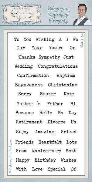 Sentimentally Yours Bohemian Sentiment Elements DL Clear Stamp