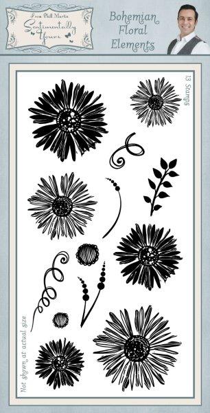 Sentimentally Yours Bohemian Floral Elements DL Clear Stamp