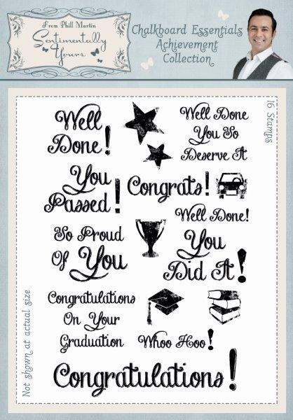 Sentimentally Yours Chalkboard Essentials Achievement Collection A5 Clear Stamp Set