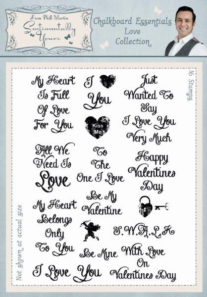Sentimentally Yours Chalkboard Essentials Love Collection A5 Clear Stamp Set