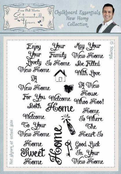 Sentimentally Yours Chalkboard Essentials New Home Collection A5 Clear Stamp Set