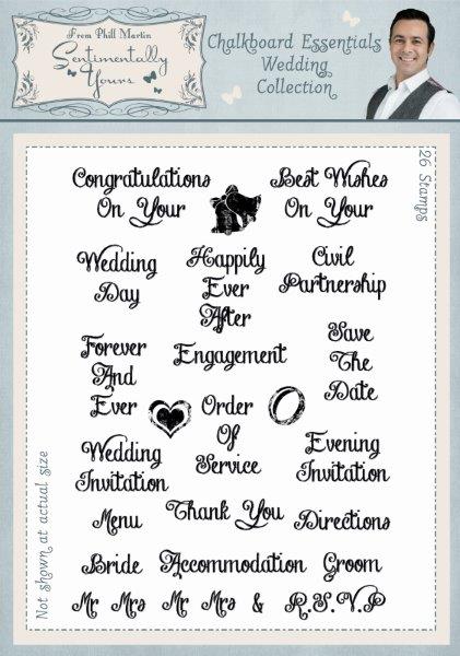 Sentimentally Yours Chalkboard Essentials Wedding Collection  A5 Clear Stamp Set
