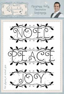 Christmas Holly Decorative Sentiments A5 Clear Stamp Set