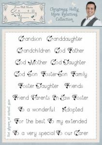 Sentimentally Yours Christmas Holly More Relatives A5 Clear Stamp Set