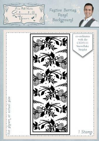 Sentimentally Yours Festive Berries Panel Background Stamp