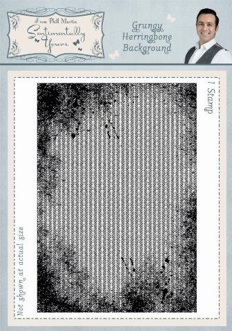 Grungy Herringbone A6 Background Stamp