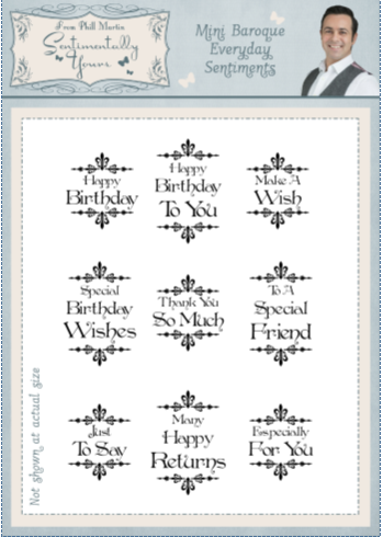 Sentimentally Yours Mini Baroqe Everyday Sentiments A5 Clear Stamp Set
