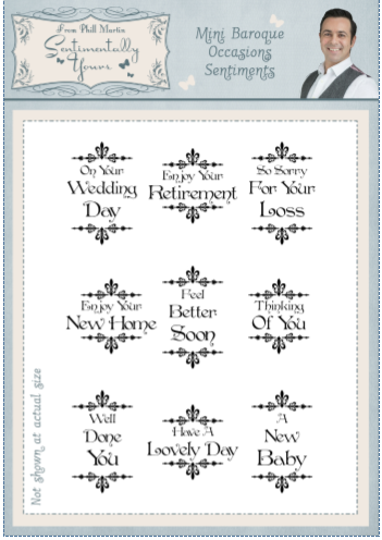 Sentimentally Yours Mini Baroque Occasions Sentiments A5 Clear Stamp Set