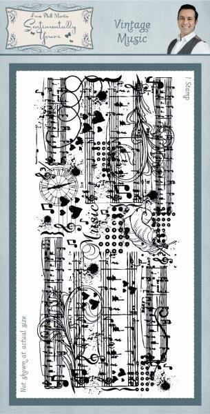Sentimentally Yours Vintage Music Rubber Stamp