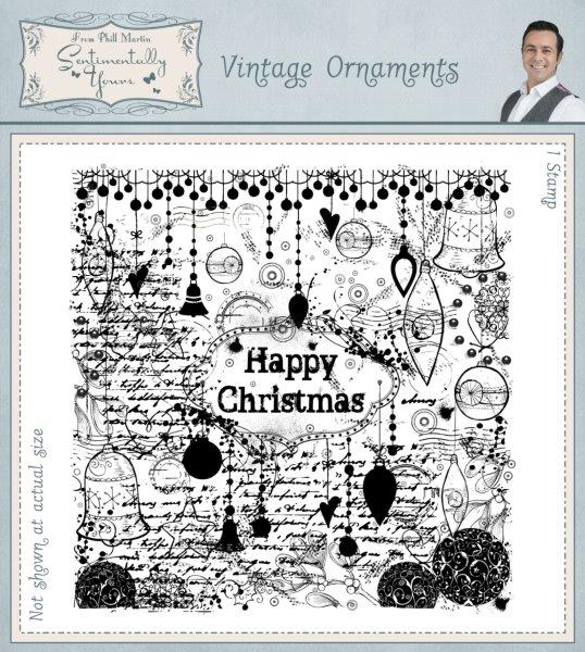 Sentimentally Yours Vintage Ornaments Pre Cut Rubber Stamp