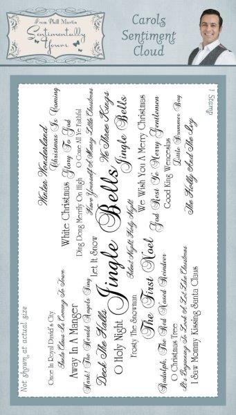 Sentimentally Yours Carols Sentiment Cloud Pre Cut Rubber Stamp