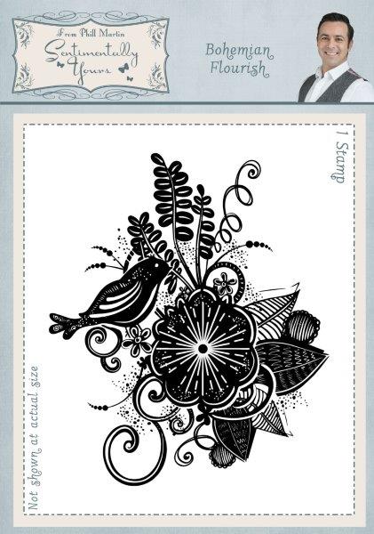 Sentimentally Yours Bohemian Flourish A6  Rubber Stamp