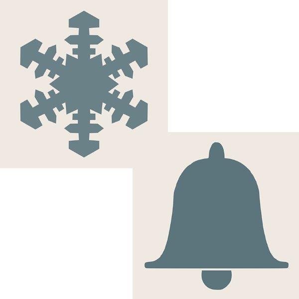 Sentimentally Yours Snowflake & Bell 6 x 6 Aperture Stencils