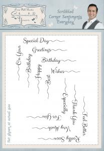 Sentimentally Yours Scribbled Corner Sentiments Everyday A5 Clear Stamp Set