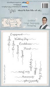 Sentimentally Yours Scribbled Corner Sentiments Occasions  A5 Clear Stamp Set