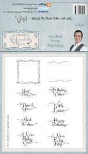 Sentimentally Yours Scribbled Frame Sentiments A5 Clear Stamp Set