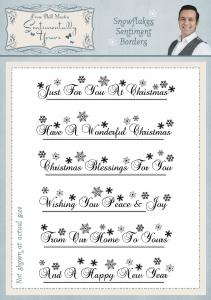 Sentimentally Yours Snowflakes Sentiment Borders A5 Clear Stamp Set