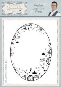 Sentimentally Yours Timeless Large Oval Frame Pre Cut Stamp