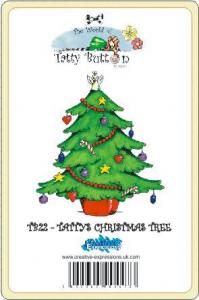 Tatty Button - Tattys Christmas Tree Mounted Stamp
